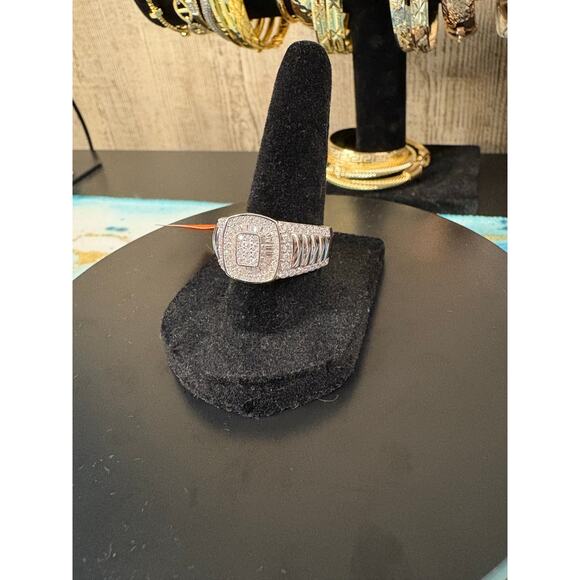 SZ. 10 Men's 3CTW Moissanite 925 Silver Ring - Picture 10 of 10